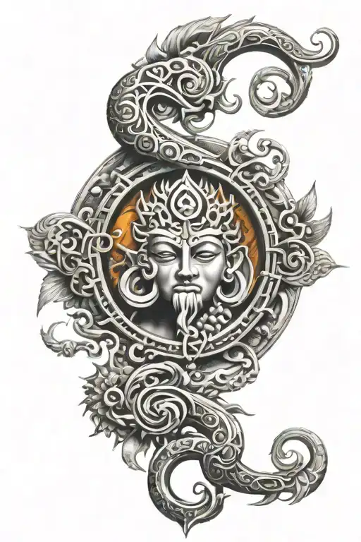 Shiv Thrishul With Om Symbol Intertwined