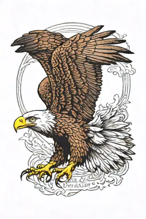 American Eagle Soaring While It's Holding A Underwear In Its Talons