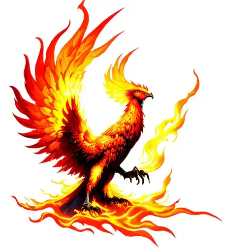 Phoenix Rising From Flames