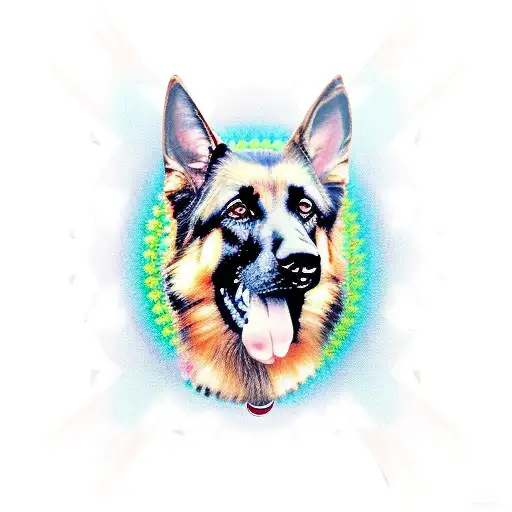 German Shepherd With Mandala