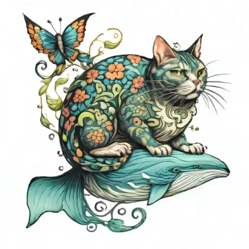 Magic Creature Inspired By A Fairy A Cat And A Whale
