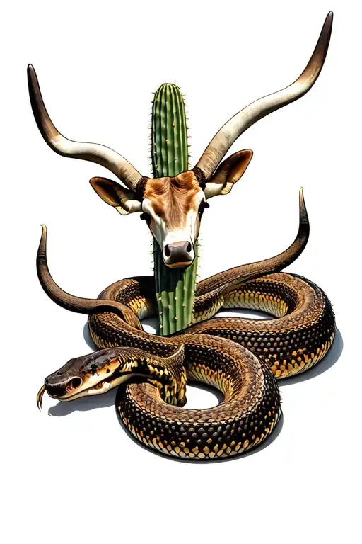 Texas Longhorn Desert Rattlesnake Cactus
