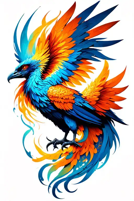 Blue And Orange Phoenix