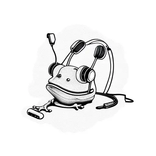 A Cute Dj Frog Wearing A Headphone