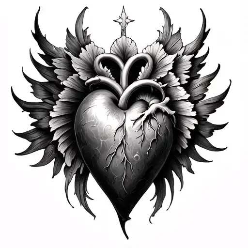 Sacred Heart Black Grey