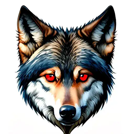 Wolf With Red Eyes