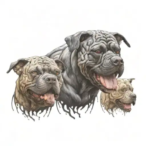 Cerebro With Boxer And Pitbull Head