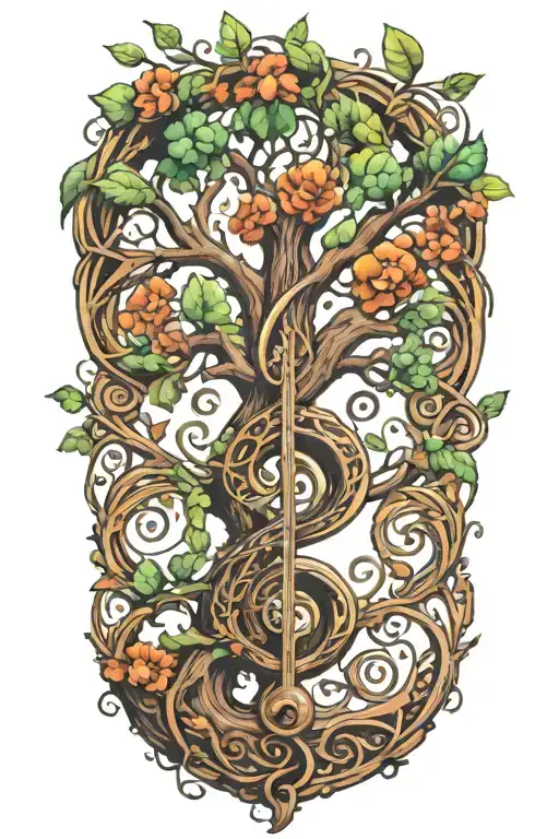 Tree Of Life Inside A Treble Clef