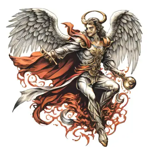 Angel Archangel Michael Killing Lucifer