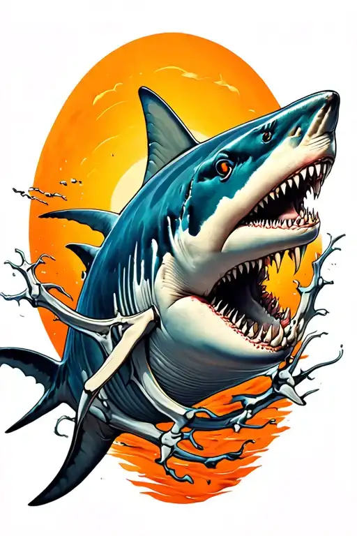 Shark With Bones Wrapped