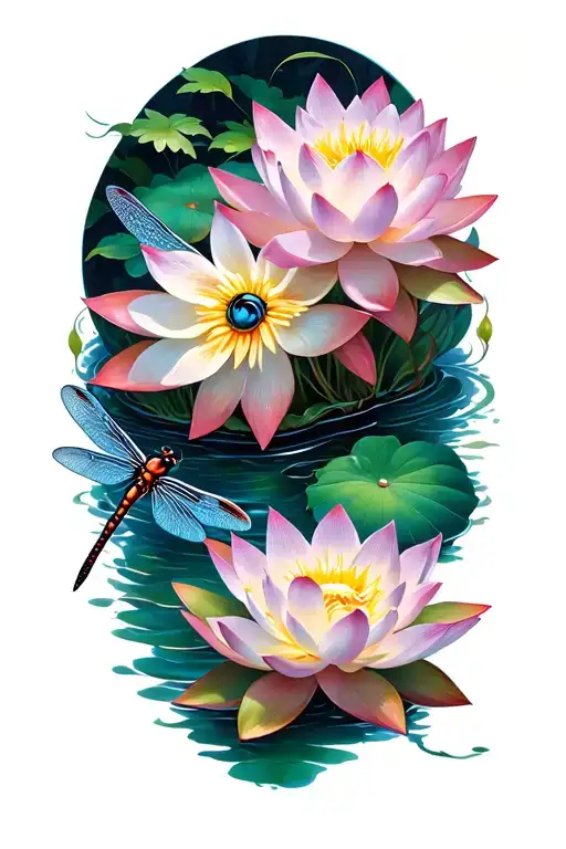 Lotus And Dragonfly