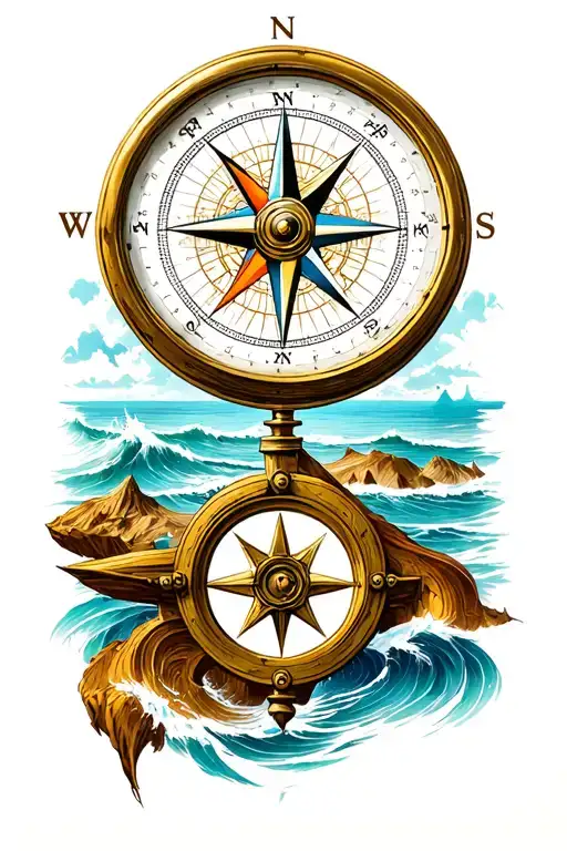 Wind Rose Navigation Compass