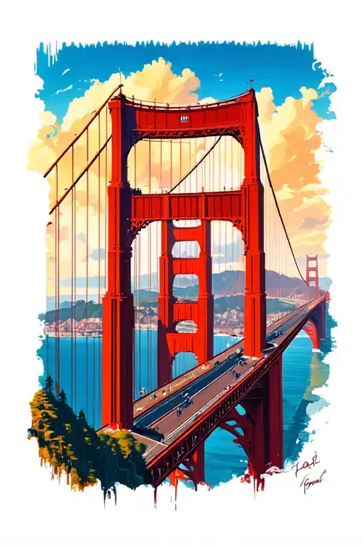 Golden Gate Bridge Spanning Across