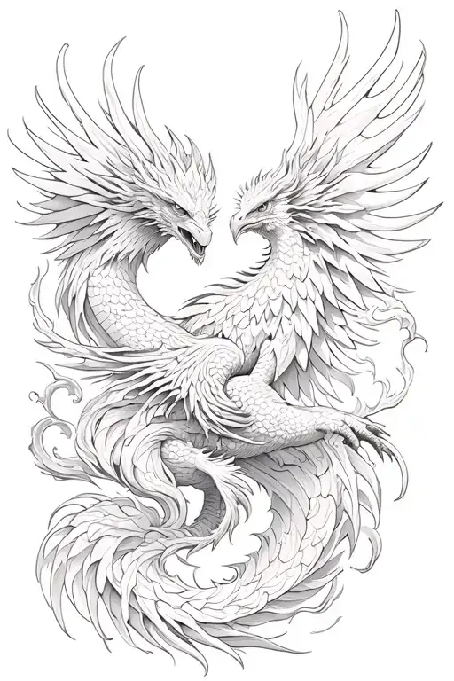 Phoenix And Dragon Wrapped