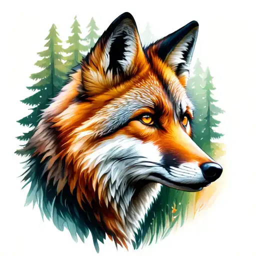 A Mix Of Fox And Wolf With Forest Shadows