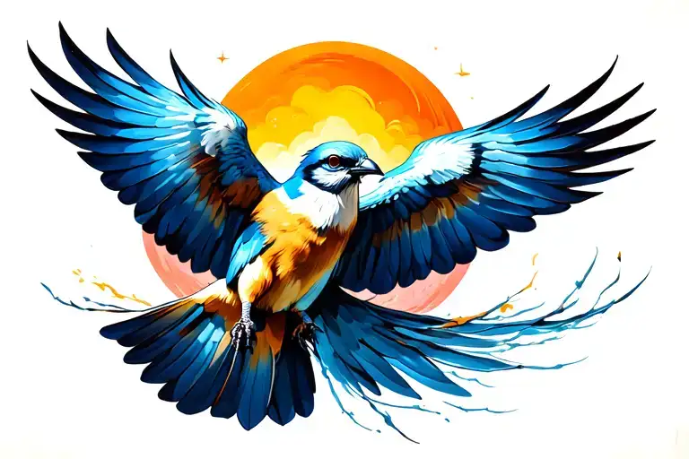 Free Bird Flying Away From Bird Perched