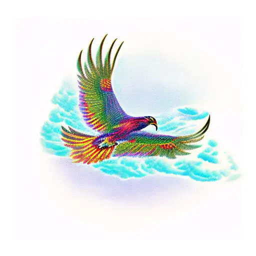 Phoenix Flying To Sun From Rye Field