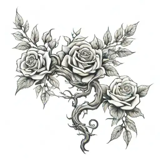 Yew Tree And Rose Intertwined