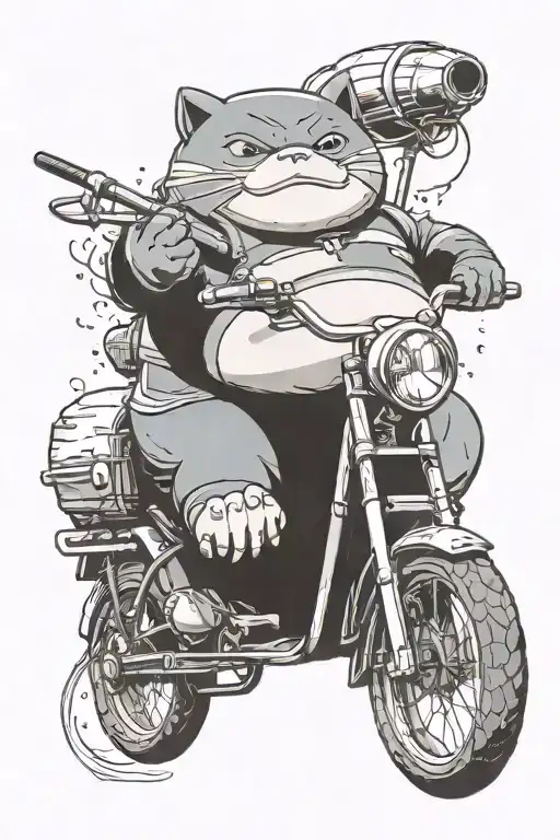 Snorlax With A Fishing Rod On A Moto Bike Ride