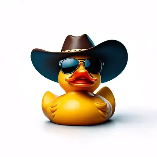 Cowboy Hat Rubber Duck With Sunglases