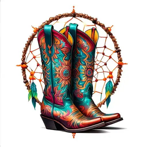 Feminine Scorpio Mandala Dream Catcher Cowboy Boots