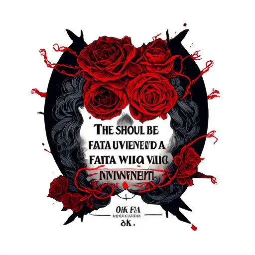 The Quote Should Be Fata Via Invenient Written With Red Thread