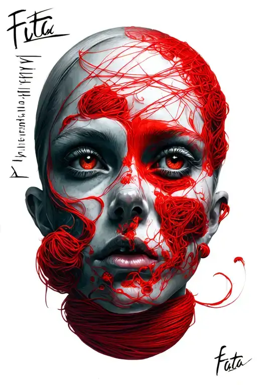 Fata Via Invenient Written With Red Thread