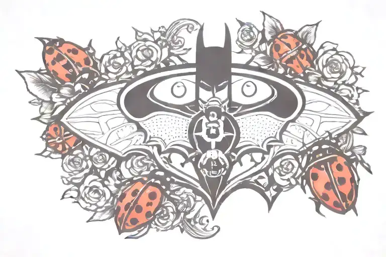 Batman Logo With Lady Bug Inspired
