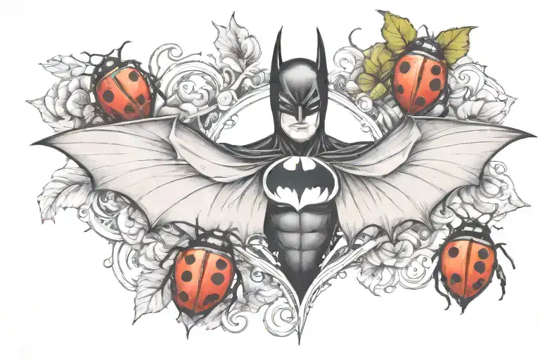 Batman Logo With Lady Bug Inspired