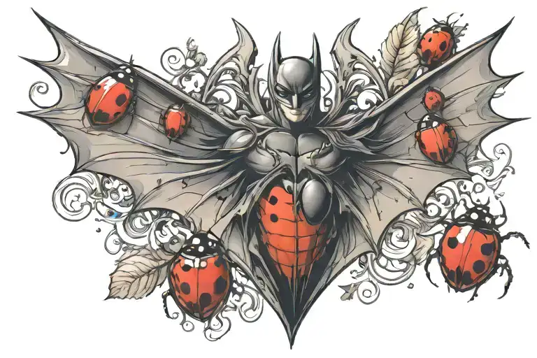 Batman Logo With Lady Bug Inspired