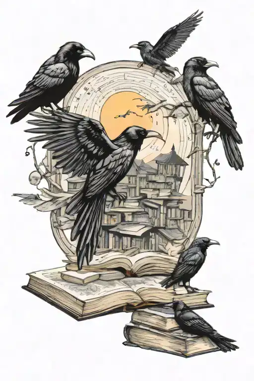 Books With Moon Phase And Raven