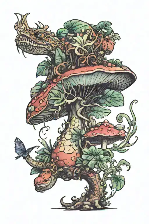 Monstera Mushroom Fairycore Dragon