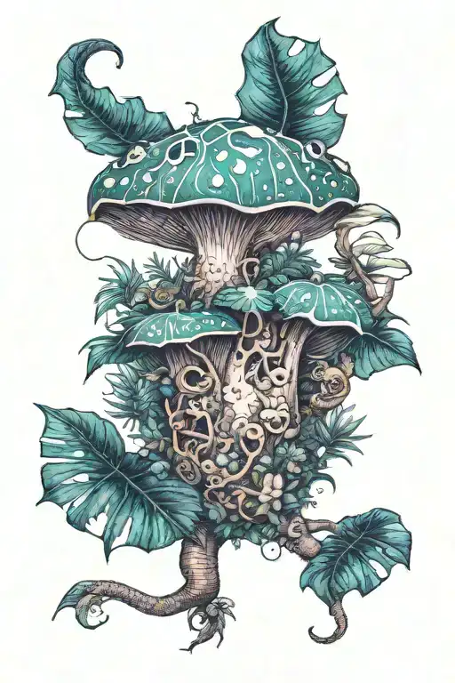 Monstera Mushroom Fairycore Dragon