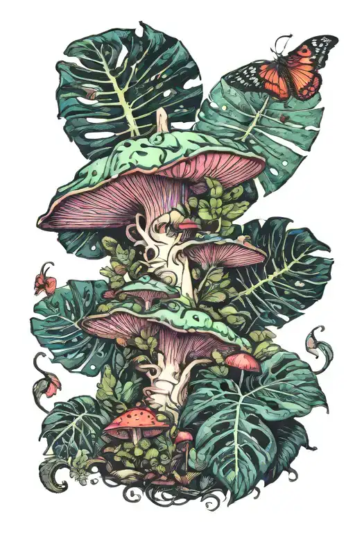 Monstera Mushroom Fairycore Dragon