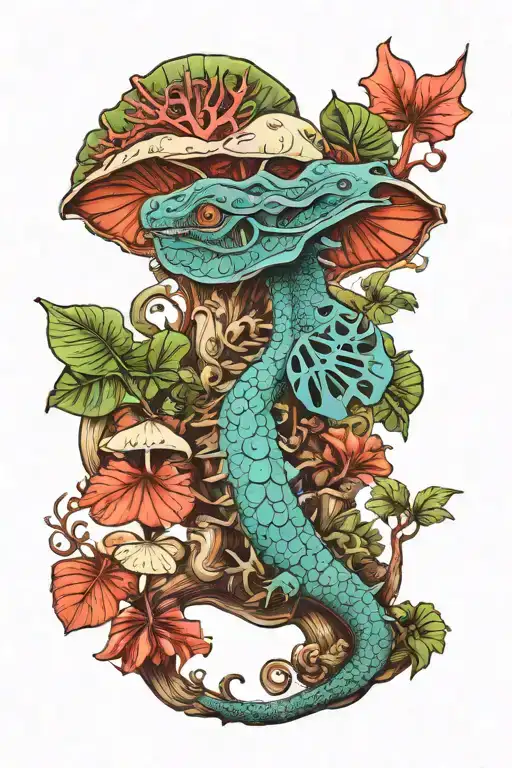 Monstera Mushroom Fairycore Dragon