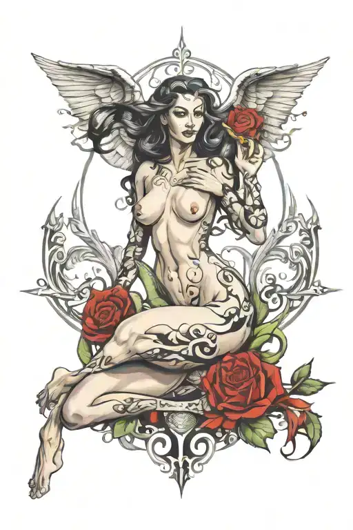 Sexy Nude Good Vs Evil Women Full Body