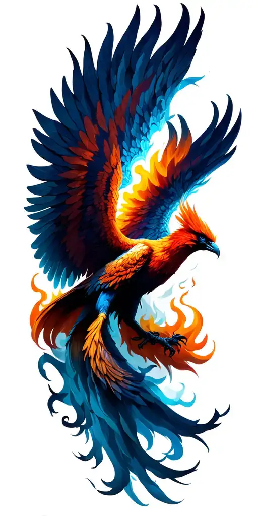 Phoenix Rising From Flames