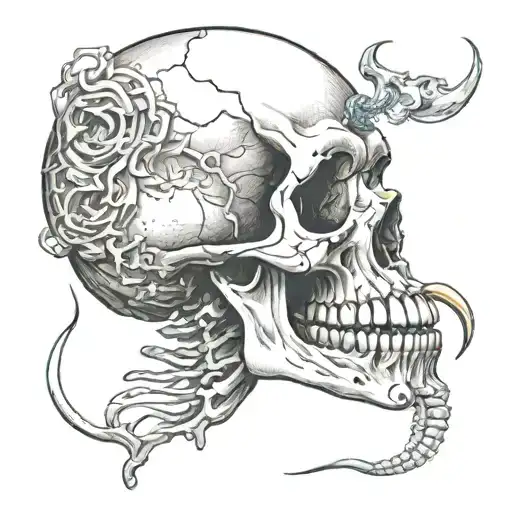 Skull Farting While Eating Its Own Tail