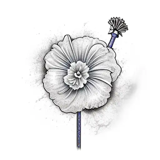 Big Sword With Carnation Flower