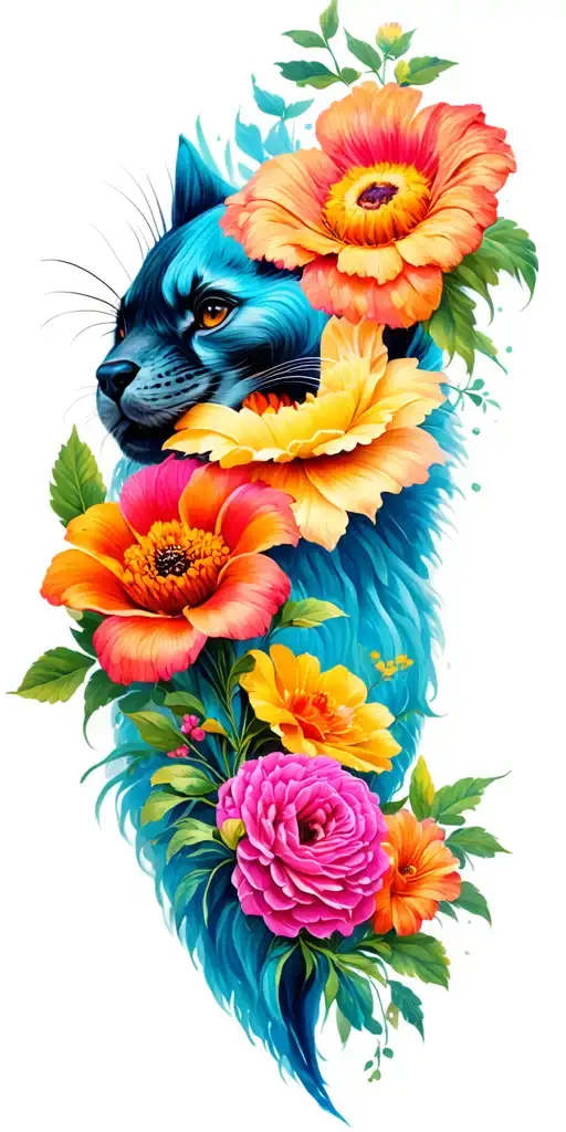 Flowers And Animals Peeking