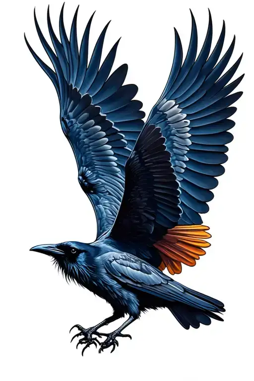 Raven Flying Wood Birds Flying