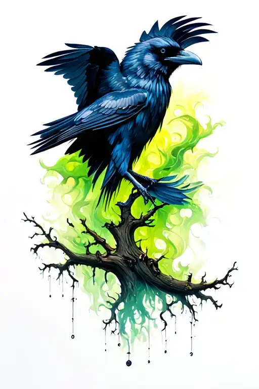 Raven Flying Wood Green