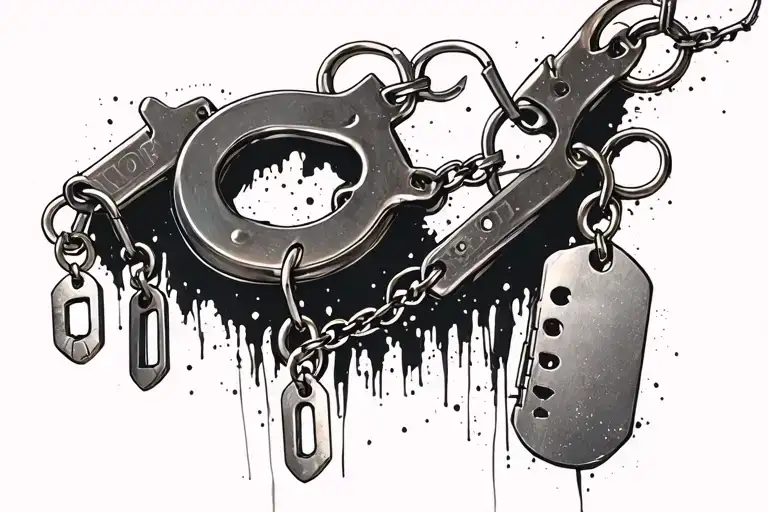 Igy6 With Handcuffs And Dog Tags Hanging