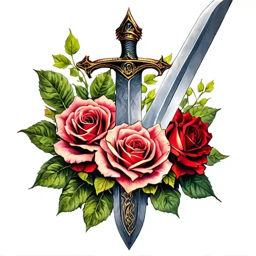 Snake Sword Roses And Letters J D K