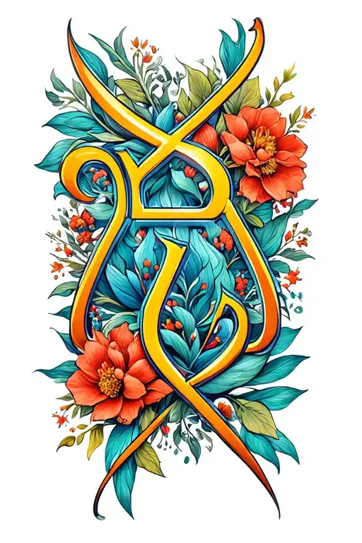 Hebrew Letter Aleph Intertwined