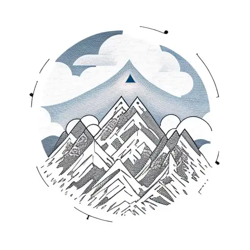 Mountain Scene With Clouds And Sun