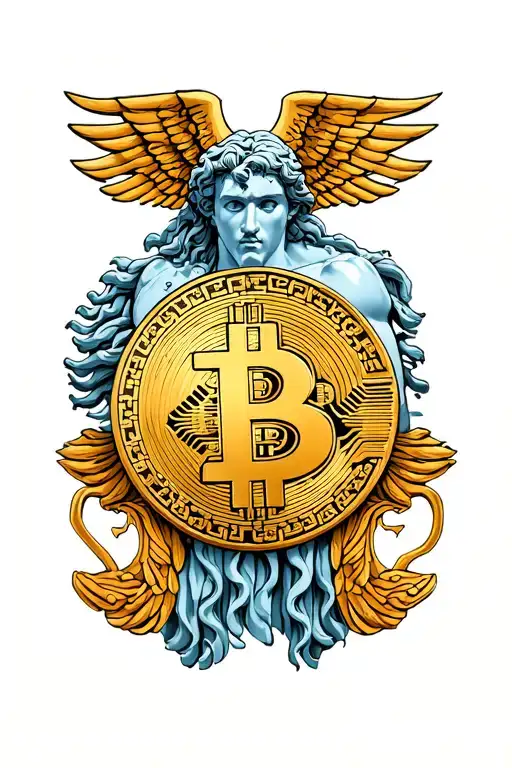 Greek God Hermes With Bitcoin