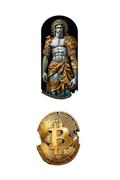 Greek God Hermes With Bitcoin
