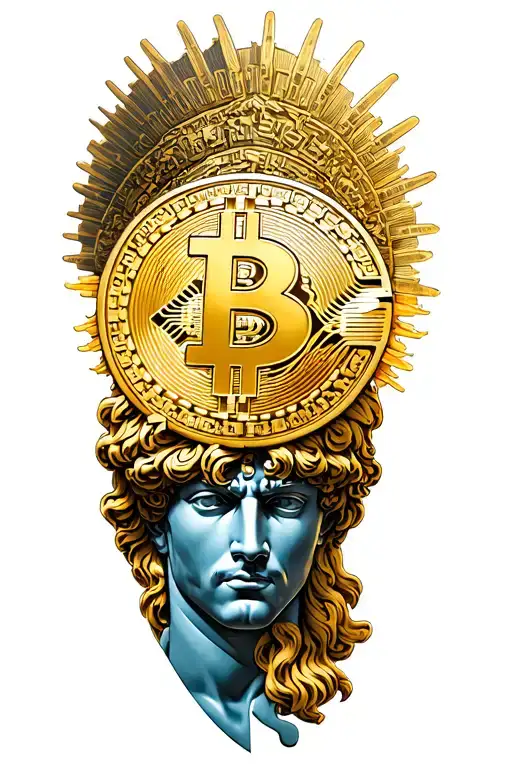 Greek God Hermes With Bitcoin