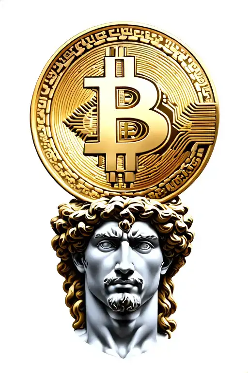 Greek God Hermes With Bitcoin